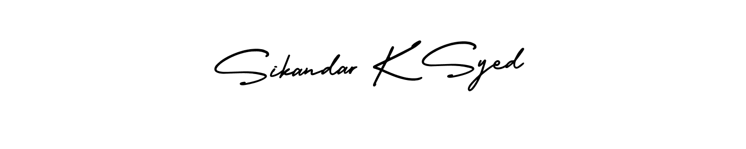 Design your own signature with our free online signature maker. With this signature software, you can create a handwritten (AmerikaSignatureDemo-Regular) signature for name Sikandar K Syed. Sikandar K Syed signature style 3 images and pictures png