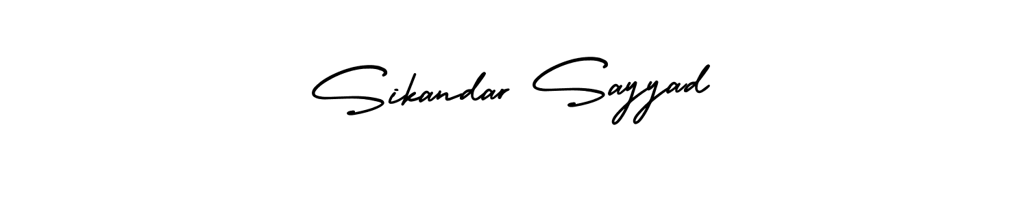 How to make Sikandar Sayyad name signature. Use AmerikaSignatureDemo-Regular style for creating short signs online. This is the latest handwritten sign. Sikandar Sayyad signature style 3 images and pictures png