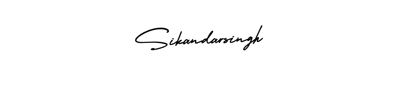 This is the best signature style for the Sikandarsingh name. Also you like these signature font (AmerikaSignatureDemo-Regular). Mix name signature. Sikandarsingh signature style 3 images and pictures png