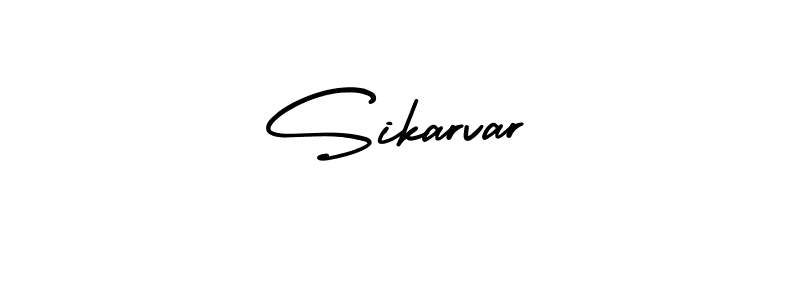 You should practise on your own different ways (AmerikaSignatureDemo-Regular) to write your name (Sikarvar) in signature. don't let someone else do it for you. Sikarvar signature style 3 images and pictures png