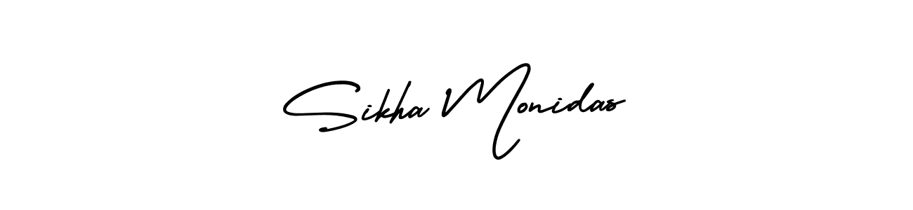 It looks lik you need a new signature style for name Sikha Monidas. Design unique handwritten (AmerikaSignatureDemo-Regular) signature with our free signature maker in just a few clicks. Sikha Monidas signature style 3 images and pictures png