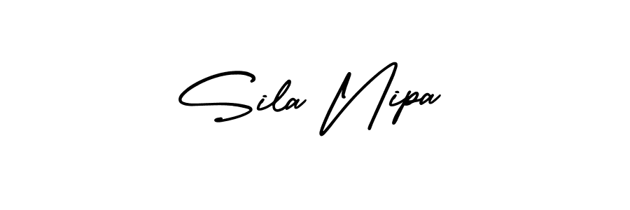 How to Draw Sila Nipa signature style? AmerikaSignatureDemo-Regular is a latest design signature styles for name Sila Nipa. Sila Nipa signature style 3 images and pictures png