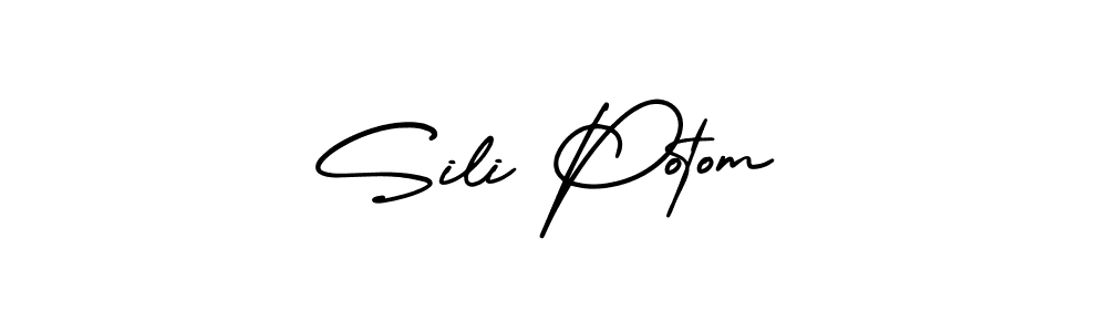 How to make Sili Potom name signature. Use AmerikaSignatureDemo-Regular style for creating short signs online. This is the latest handwritten sign. Sili Potom signature style 3 images and pictures png