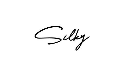 The best way (AmerikaSignatureDemo-Regular) to make a short signature is to pick only two or three words in your name. The name Silky include a total of six letters. For converting this name. Silky signature style 3 images and pictures png