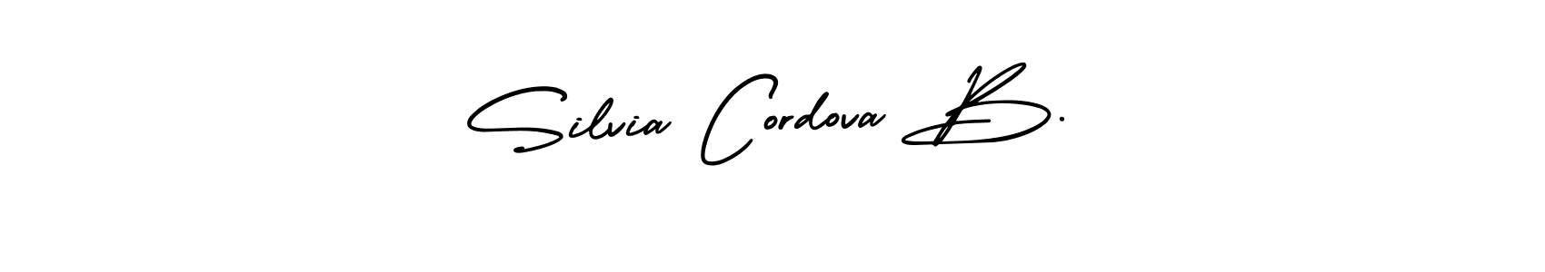 Silvia Cordova B. stylish signature style. Best Handwritten Sign (AmerikaSignatureDemo-Regular) for my name. Handwritten Signature Collection Ideas for my name Silvia Cordova B.. Silvia Cordova B. signature style 3 images and pictures png