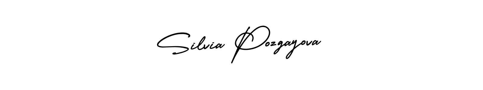 You should practise on your own different ways (AmerikaSignatureDemo-Regular) to write your name (Silvia Pozgayova) in signature. don't let someone else do it for you. Silvia Pozgayova signature style 3 images and pictures png