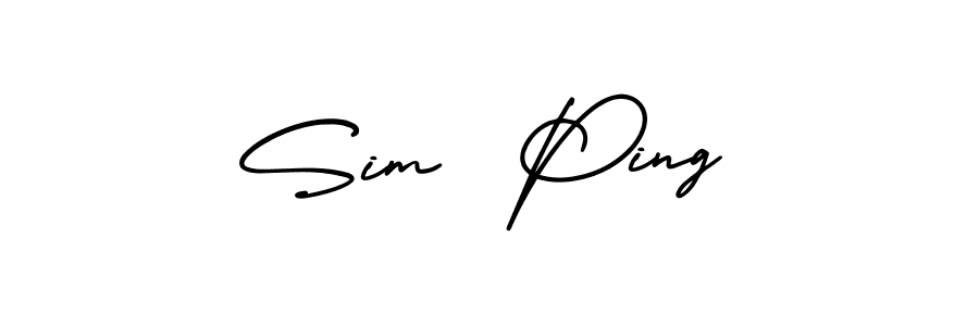 How to Draw Sim  Ping signature style? AmerikaSignatureDemo-Regular is a latest design signature styles for name Sim  Ping. Sim  Ping signature style 3 images and pictures png