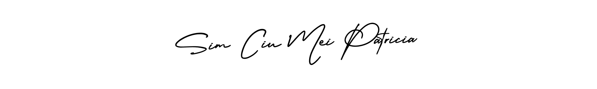You should practise on your own different ways (AmerikaSignatureDemo-Regular) to write your name (Sim Ciu Mei Patricia) in signature. don't let someone else do it for you. Sim Ciu Mei Patricia signature style 3 images and pictures png