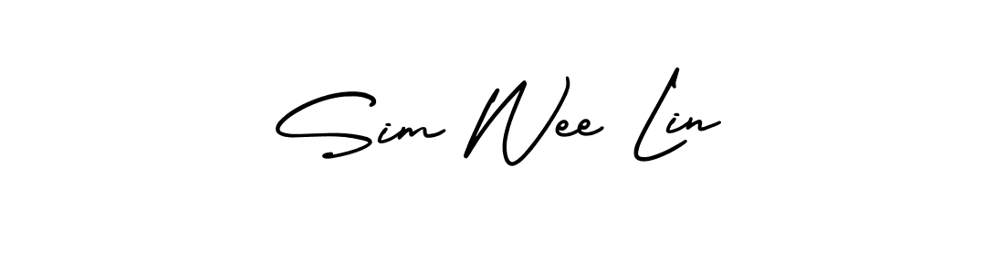 Similarly AmerikaSignatureDemo-Regular is the best handwritten signature design. Signature creator online .You can use it as an online autograph creator for name Sim Wee Lin. Sim Wee Lin signature style 3 images and pictures png