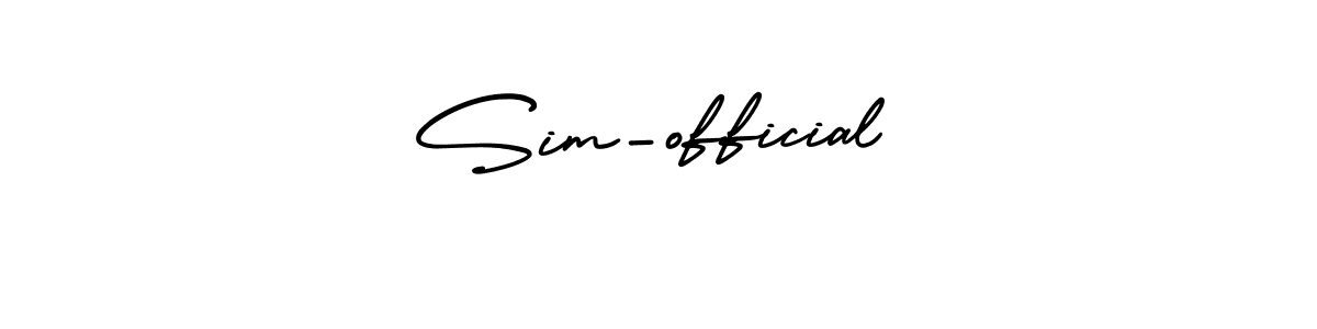 Sim-official stylish signature style. Best Handwritten Sign (AmerikaSignatureDemo-Regular) for my name. Handwritten Signature Collection Ideas for my name Sim-official. Sim-official signature style 3 images and pictures png