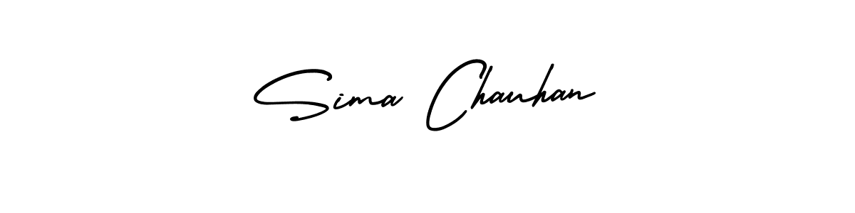 How to make Sima Chauhan name signature. Use AmerikaSignatureDemo-Regular style for creating short signs online. This is the latest handwritten sign. Sima Chauhan signature style 3 images and pictures png