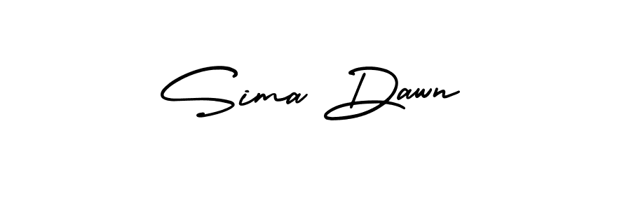 The best way (AmerikaSignatureDemo-Regular) to make a short signature is to pick only two or three words in your name. The name Sima Dawn include a total of six letters. For converting this name. Sima Dawn signature style 3 images and pictures png