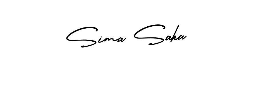 Sima Saha stylish signature style. Best Handwritten Sign (AmerikaSignatureDemo-Regular) for my name. Handwritten Signature Collection Ideas for my name Sima Saha. Sima Saha signature style 3 images and pictures png