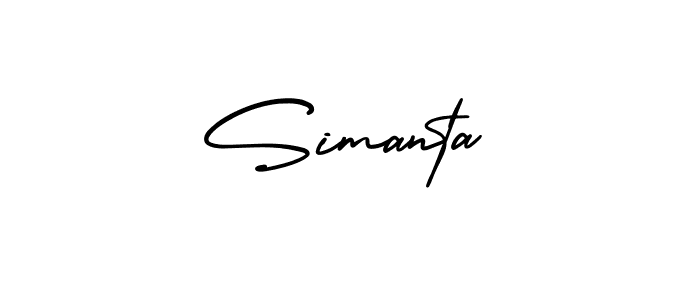 Make a beautiful signature design for name Simanta. With this signature (AmerikaSignatureDemo-Regular) style, you can create a handwritten signature for free. Simanta signature style 3 images and pictures png