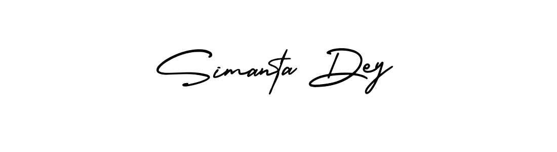 The best way (AmerikaSignatureDemo-Regular) to make a short signature is to pick only two or three words in your name. The name Simanta Dey include a total of six letters. For converting this name. Simanta Dey signature style 3 images and pictures png