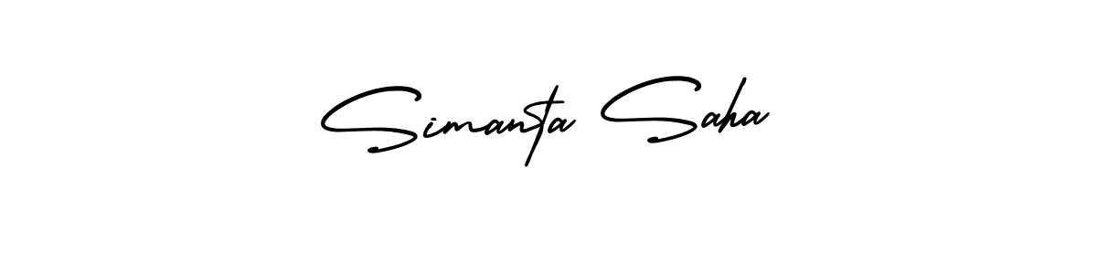 Also You can easily find your signature by using the search form. We will create Simanta Saha name handwritten signature images for you free of cost using AmerikaSignatureDemo-Regular sign style. Simanta Saha signature style 3 images and pictures png