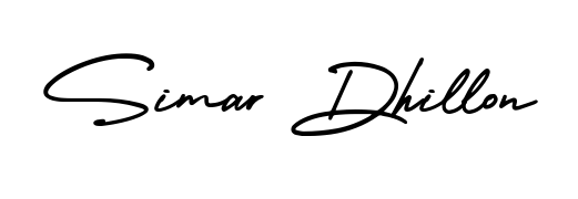 A timeless handwritten aesthetic for Simar Dhillon. The AmerikaSignatureDemo-Regular font gives your signature a handcrafted feel with natural curves. Simar Dhillon signature style 3 images and pictures png