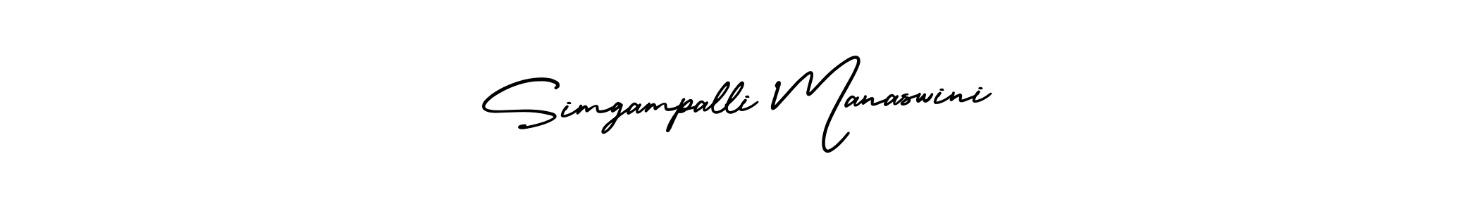 Design your own signature with our free online signature maker. With this signature software, you can create a handwritten (AmerikaSignatureDemo-Regular) signature for name Simgampalli Manaswini. Simgampalli Manaswini signature style 3 images and pictures png