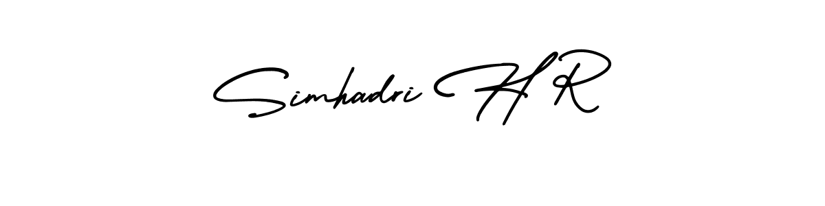 Design your own signature with our free online signature maker. With this signature software, you can create a handwritten (AmerikaSignatureDemo-Regular) signature for name Simhadri H R. Simhadri H R signature style 3 images and pictures png