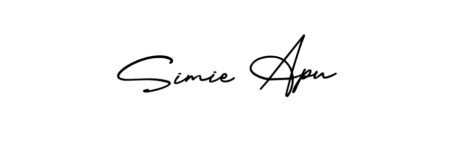 Make a short Simie Apu signature style. Manage your documents anywhere anytime using AmerikaSignatureDemo-Regular. Create and add eSignatures, submit forms, share and send files easily. Simie Apu signature style 3 images and pictures png