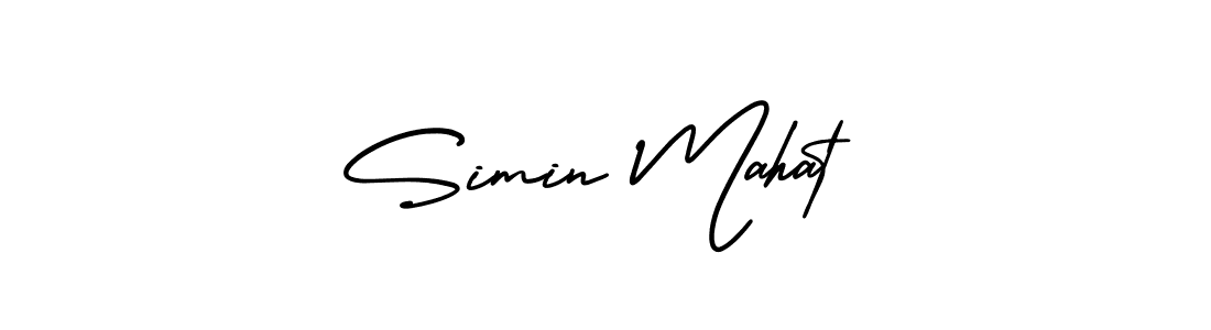 This is the best signature style for the Simin Mahat name. Also you like these signature font (AmerikaSignatureDemo-Regular). Mix name signature. Simin Mahat signature style 3 images and pictures png