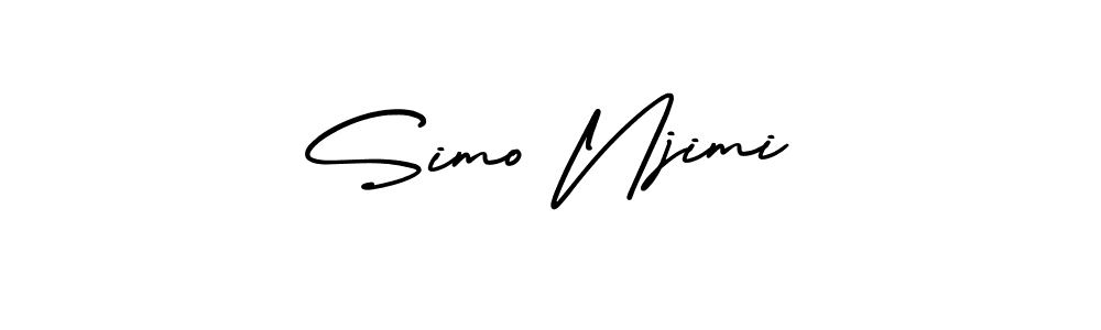This is the best signature style for the Simo Njimi name. Also you like these signature font (AmerikaSignatureDemo-Regular). Mix name signature. Simo Njimi signature style 3 images and pictures png