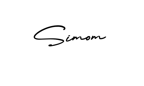 You should practise on your own different ways (AmerikaSignatureDemo-Regular) to write your name (Simom) in signature. don't let someone else do it for you. Simom signature style 3 images and pictures png