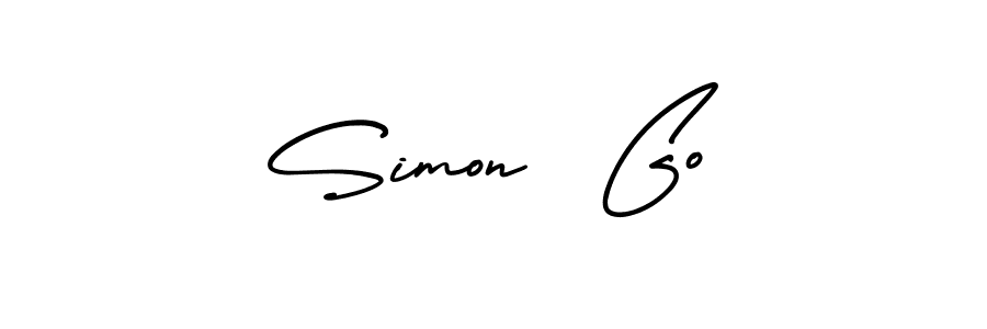 Simon  Go stylish signature style. Best Handwritten Sign (AmerikaSignatureDemo-Regular) for my name. Handwritten Signature Collection Ideas for my name Simon  Go. Simon  Go signature style 3 images and pictures png