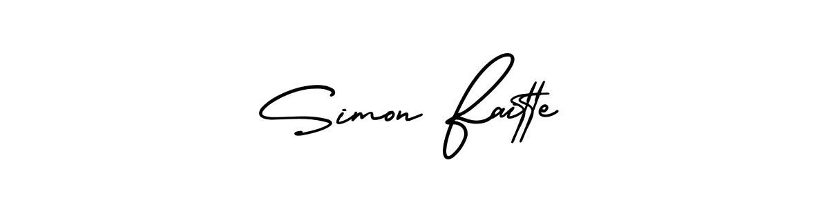 This is the best signature style for the Simon Faitte name. Also you like these signature font (AmerikaSignatureDemo-Regular). Mix name signature. Simon Faitte signature style 3 images and pictures png