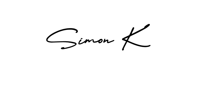 if you are searching for the best signature style for your name Simon K. so please give up your signature search. here we have designed multiple signature styles  using AmerikaSignatureDemo-Regular. Simon K signature style 3 images and pictures png