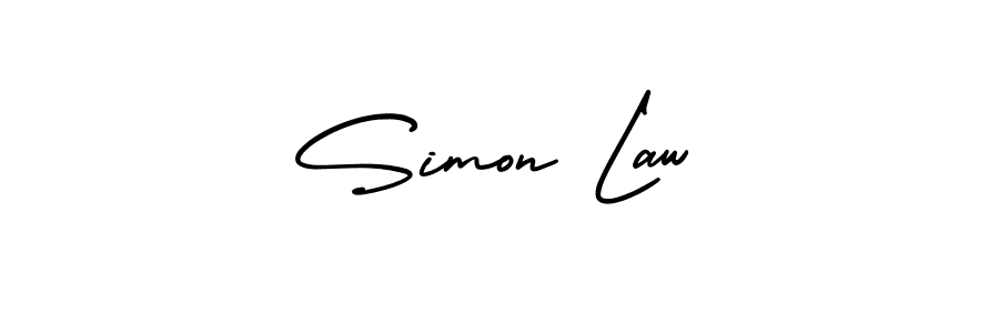 You should practise on your own different ways (AmerikaSignatureDemo-Regular) to write your name (Simon Law) in signature. don't let someone else do it for you. Simon Law signature style 3 images and pictures png