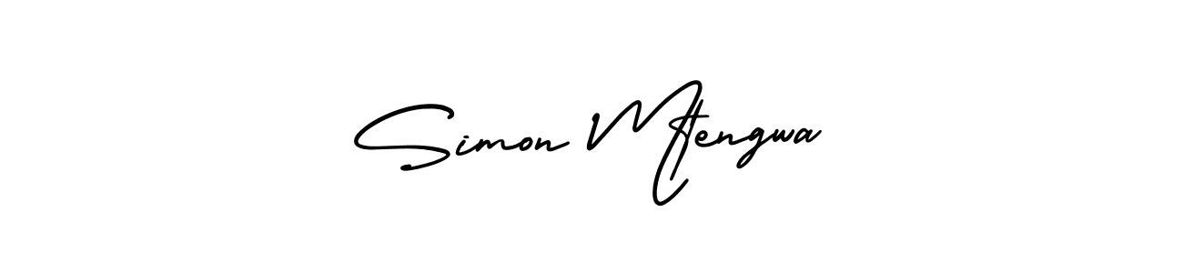 Make a beautiful signature design for name Simon Mtengwa. With this signature (AmerikaSignatureDemo-Regular) style, you can create a handwritten signature for free. Simon Mtengwa signature style 3 images and pictures png