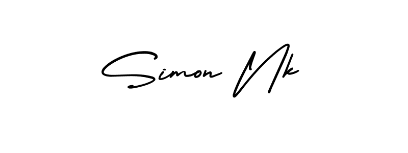 Simon Nk stylish signature style. Best Handwritten Sign (AmerikaSignatureDemo-Regular) for my name. Handwritten Signature Collection Ideas for my name Simon Nk. Simon Nk signature style 3 images and pictures png