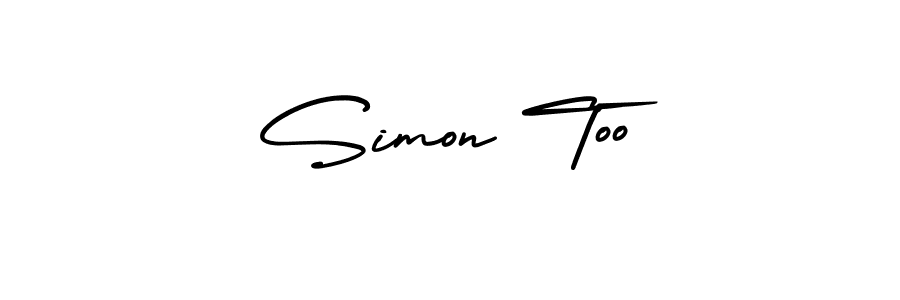 How to make Simon Too name signature. Use AmerikaSignatureDemo-Regular style for creating short signs online. This is the latest handwritten sign. Simon Too signature style 3 images and pictures png