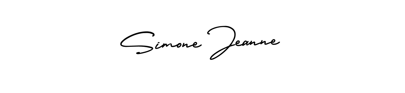 The best way (AmerikaSignatureDemo-Regular) to make a short signature is to pick only two or three words in your name. The name Simone Jeanne include a total of six letters. For converting this name. Simone Jeanne signature style 3 images and pictures png
