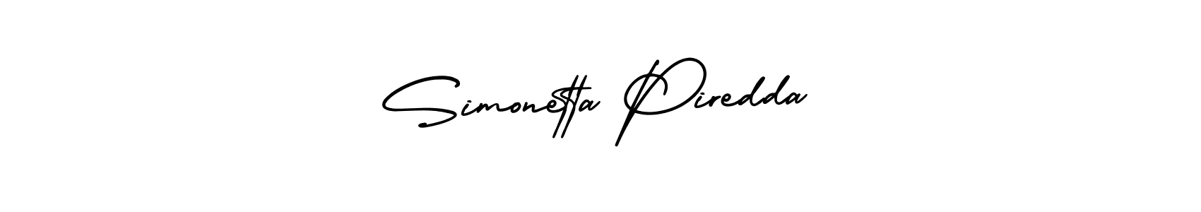 You should practise on your own different ways (AmerikaSignatureDemo-Regular) to write your name (Simonetta Piredda) in signature. don't let someone else do it for you. Simonetta Piredda signature style 3 images and pictures png