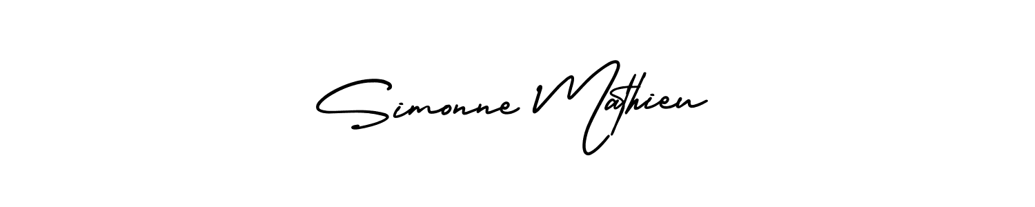 Use a signature maker to create a handwritten signature online. With this signature software, you can design (AmerikaSignatureDemo-Regular) your own signature for name Simonne Mathieu. Simonne Mathieu signature style 3 images and pictures png
