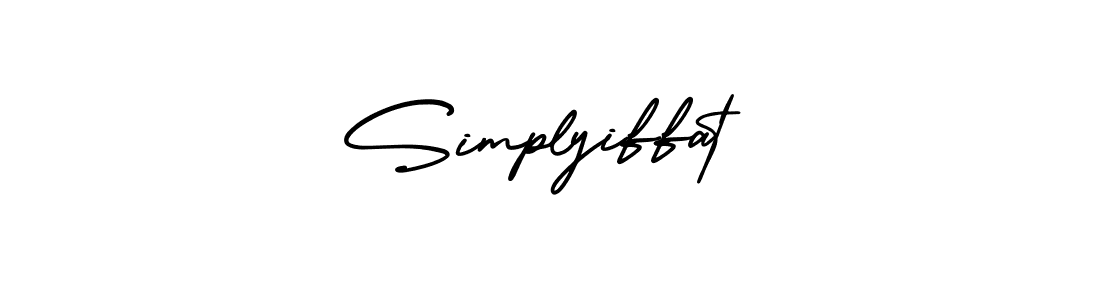 Use a signature maker to create a handwritten signature online. With this signature software, you can design (AmerikaSignatureDemo-Regular) your own signature for name Simplyiffat. Simplyiffat signature style 3 images and pictures png