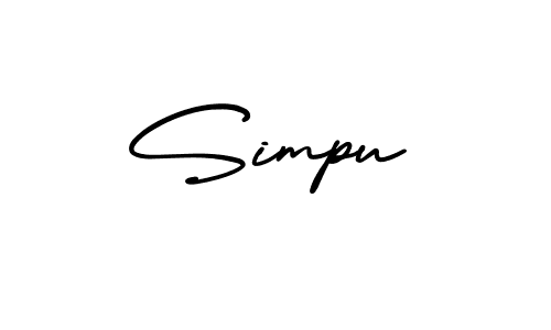 How to make Simpu signature? AmerikaSignatureDemo-Regular is a professional autograph style. Create handwritten signature for Simpu name. Simpu signature style 3 images and pictures png