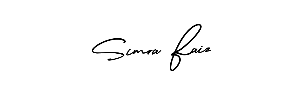 Use a signature maker to create a handwritten signature online. With this signature software, you can design (AmerikaSignatureDemo-Regular) your own signature for name Simra Faiz. Simra Faiz signature style 3 images and pictures png