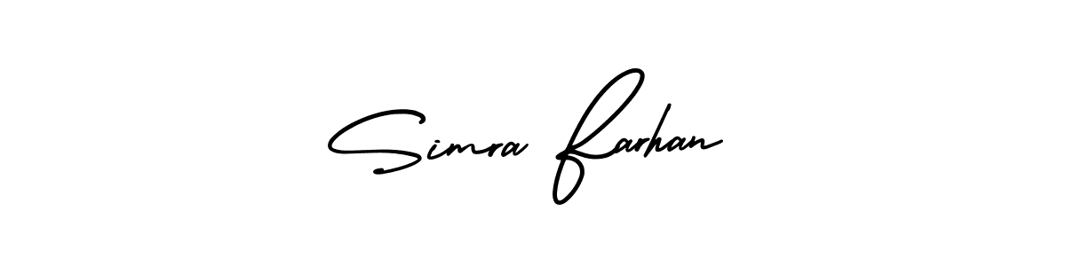 How to Draw Simra Farhan signature style? AmerikaSignatureDemo-Regular is a latest design signature styles for name Simra Farhan. Simra Farhan signature style 3 images and pictures png