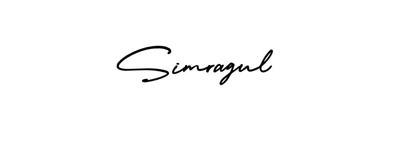 You should practise on your own different ways (AmerikaSignatureDemo-Regular) to write your name (Simragul) in signature. don't let someone else do it for you. Simragul signature style 3 images and pictures png