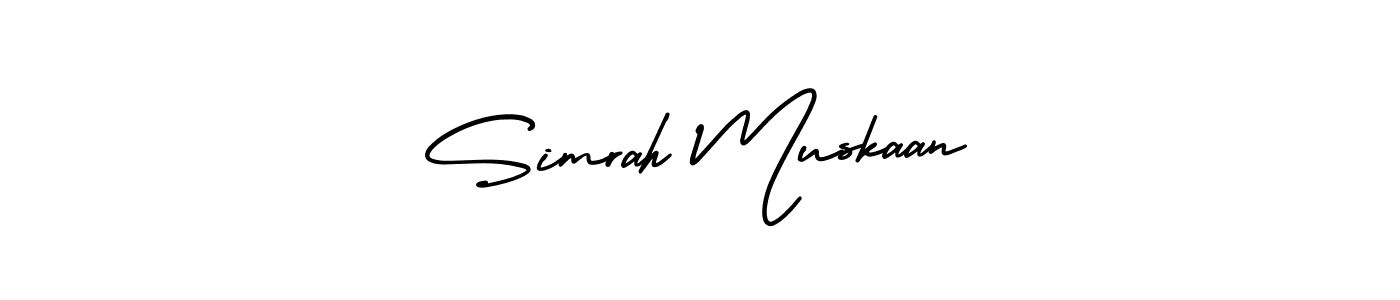 Design your own signature with our free online signature maker. With this signature software, you can create a handwritten (AmerikaSignatureDemo-Regular) signature for name Simrah Muskaan. Simrah Muskaan signature style 3 images and pictures png