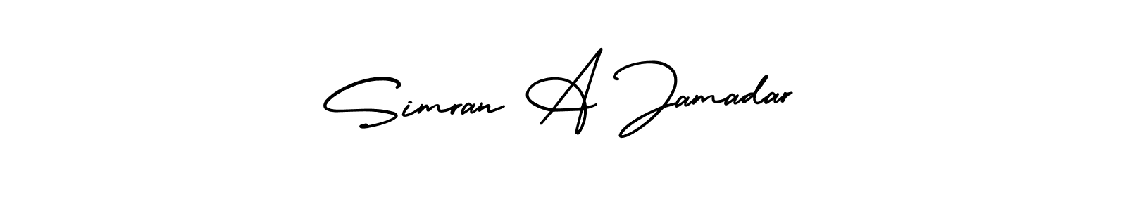 AmerikaSignatureDemo-Regular is a professional signature style that is perfect for those who want to add a touch of class to their signature. It is also a great choice for those who want to make their signature more unique. Get Simran A Jamadar name to fancy signature for free. Simran A Jamadar signature style 3 images and pictures png