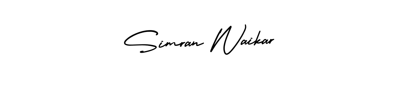 Make a beautiful signature design for name Simran Waikar. With this signature (AmerikaSignatureDemo-Regular) style, you can create a handwritten signature for free. Simran Waikar signature style 3 images and pictures png