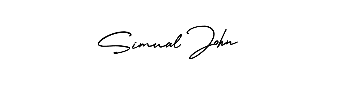 This is the best signature style for the Simual John name. Also you like these signature font (AmerikaSignatureDemo-Regular). Mix name signature. Simual John signature style 3 images and pictures png