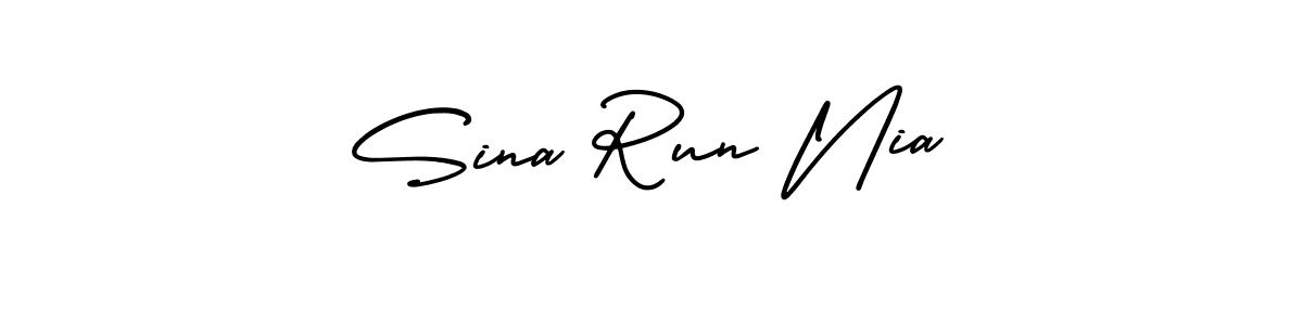 Design your own signature with our free online signature maker. With this signature software, you can create a handwritten (AmerikaSignatureDemo-Regular) signature for name Sina Run Nia. Sina Run Nia signature style 3 images and pictures png