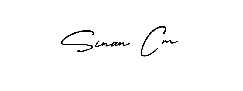 Create a beautiful signature design for name Sinan Cm. With this signature (AmerikaSignatureDemo-Regular) fonts, you can make a handwritten signature for free. Sinan Cm signature style 3 images and pictures png