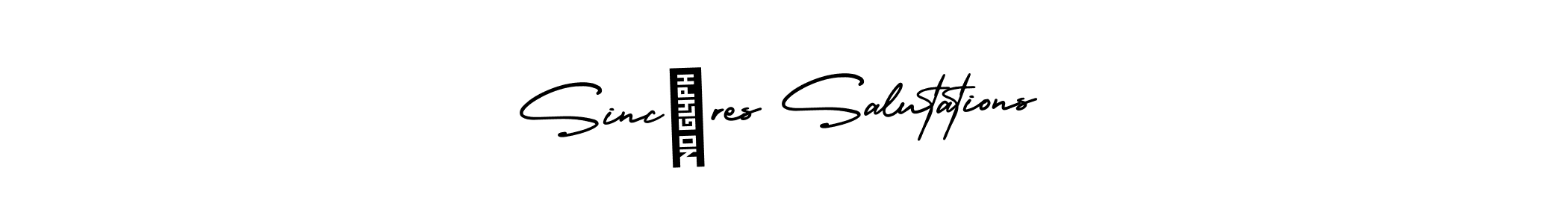 It looks lik you need a new signature style for name Sincères Salutations. Design unique handwritten (AmerikaSignatureDemo-Regular) signature with our free signature maker in just a few clicks. Sincères Salutations signature style 3 images and pictures png