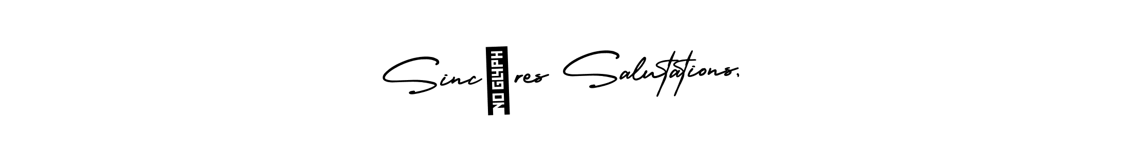 It looks lik you need a new signature style for name Sincères Salutations,. Design unique handwritten (AmerikaSignatureDemo-Regular) signature with our free signature maker in just a few clicks. Sincères Salutations, signature style 3 images and pictures png